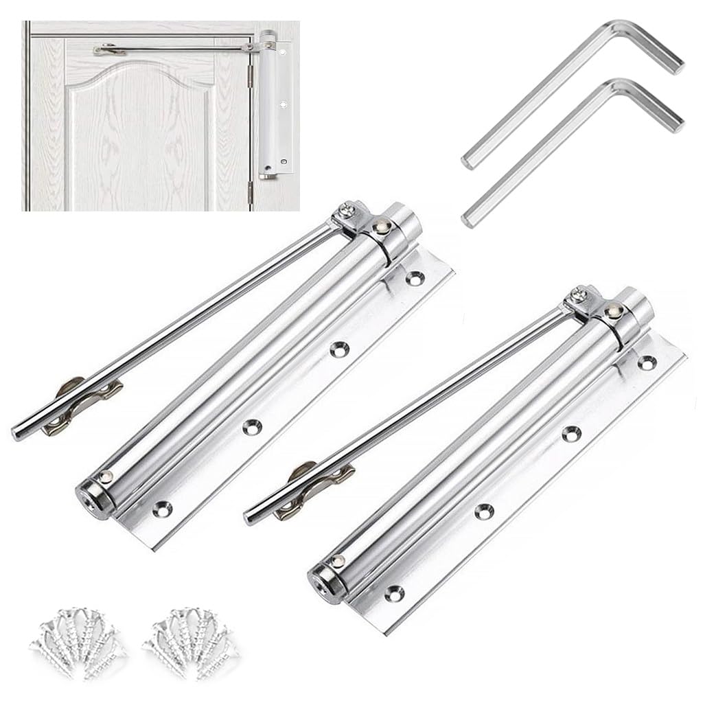 HASTHIP 2 Pack Door Closer, Spring Loaded Automatic Door Closer, Stainless Steel Door Closer with Folding Spring Arm, Surface Mounted Door Closer with Accessories Tools for Home, Office, Hotel Door HASTHIP 2 Pack Door Closer, Spring Loaded Automatic Door Closer, Stainless Steel Door Closer with Folding Spring Arm, Surface Mounted Door Closer with Accessories Tools for Home, Office, Hotel Door